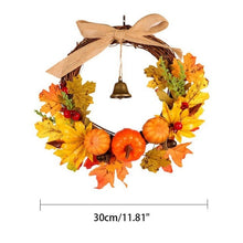 Load image into Gallery viewer, 45cm Autumn Wreath Christmas Decoration Thanksgiving Garland Window Restaurant Home Maple Leaf Decoration Wreath Door
