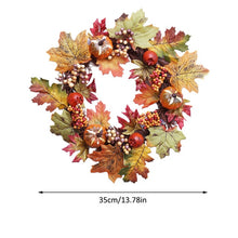 Load image into Gallery viewer, 45cm Autumn Wreath Christmas Decoration Thanksgiving Garland Window Restaurant Home Maple Leaf Decoration Wreath Door
