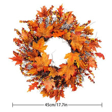 Load image into Gallery viewer, 45cm Autumn Wreath Christmas Decoration Thanksgiving Garland Window Restaurant Home Maple Leaf Decoration Wreath Door

